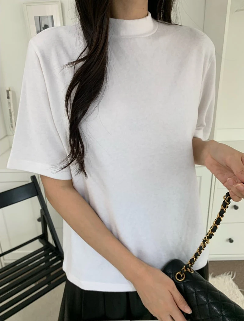 Allu - Korean Women Fashion - #momslook - Angora High Neck Tee - 2