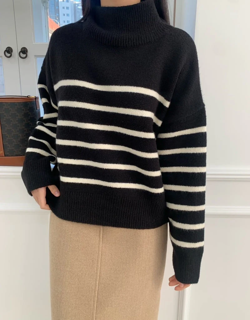 Allu - Korean Women Fashion - #momslook - Stripe Knit Pullover - 7