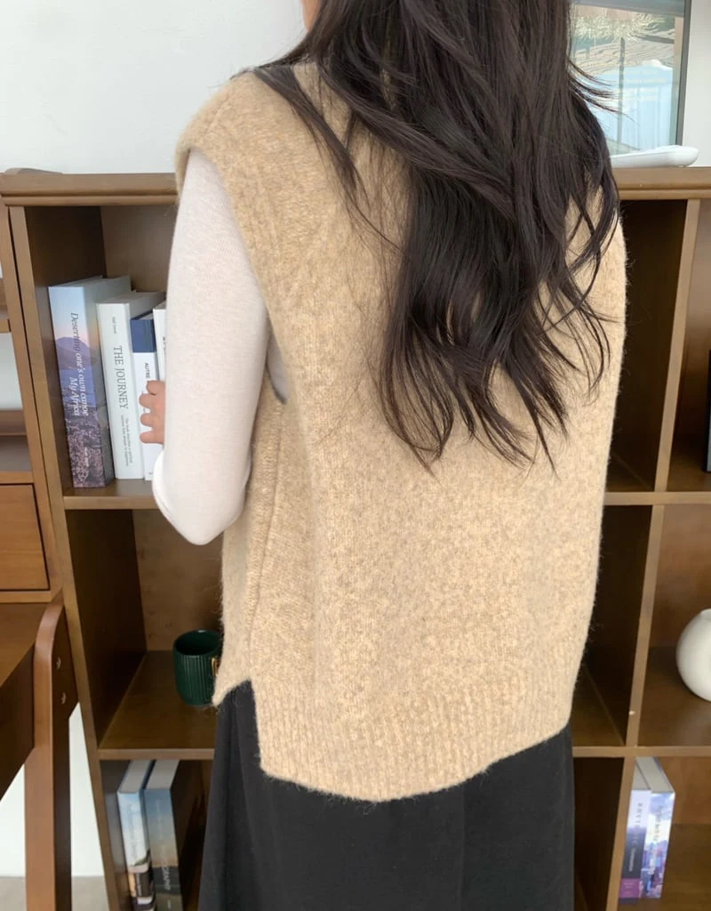 Allu - Korean Women Fashion - #womensfashion - Turtleneck Knit Vest - 7