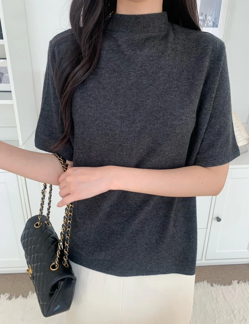 Allu - Korean Women Fashion - #womensfashion - Angora High Neck Tee - 5