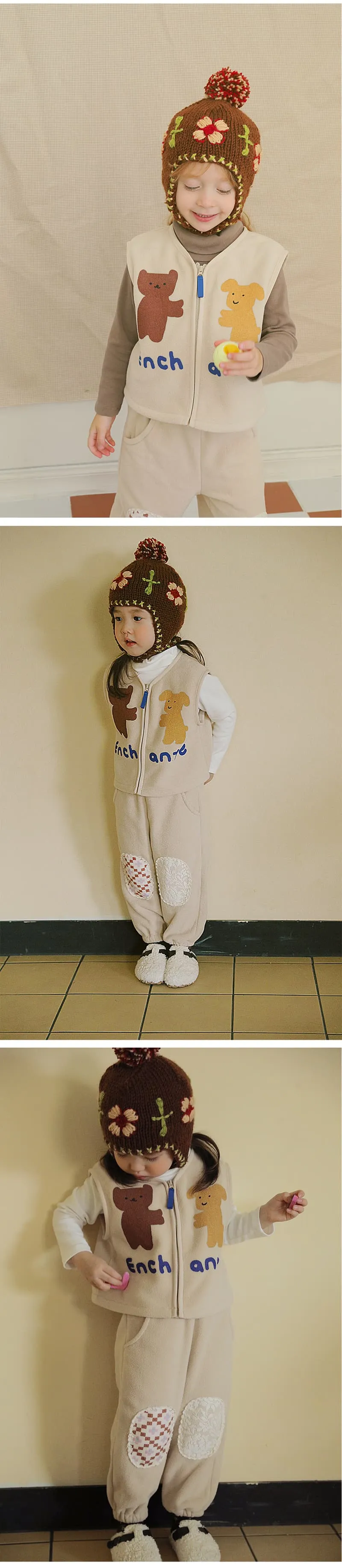 Amber - Korean Children Fashion - #childofig - Cozy Zip-up Vest - 4