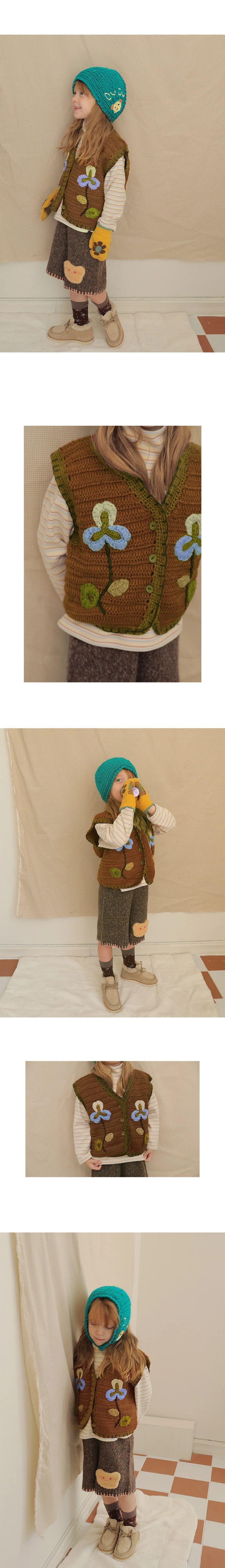 Amber - Korean Children Fashion - #fashionkids - Chelly Handmade Knit Vest - 4