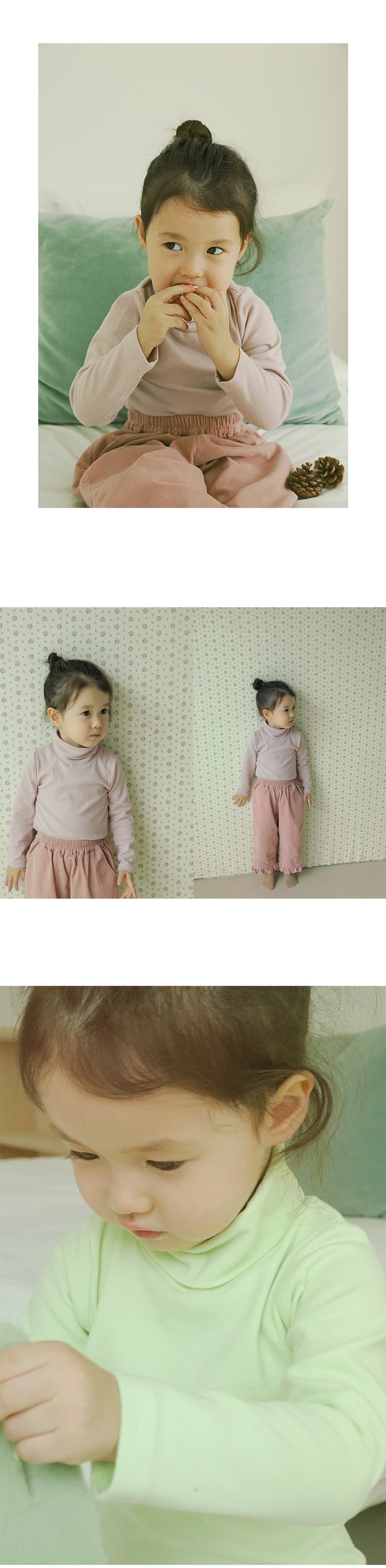 Amber - Korean Children Fashion - #prettylittlegirls - Macaron Turtleneck Tee - 3