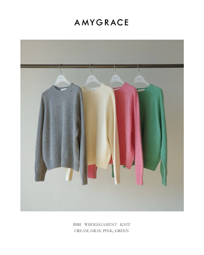 Amygrace - Korean Women Fashion - #momslook - Vivi Wholegamrent Round Knit Sweater