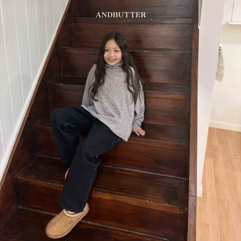 Andbutter - Korean Children Fashion - #littlefashionista - Carpender Fluff Denim Pants