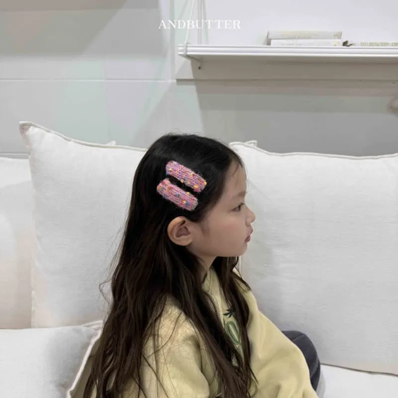 Andbutter - Korean Children Fashion - #minifashionista - Popcorn Knit Hairpin - 2