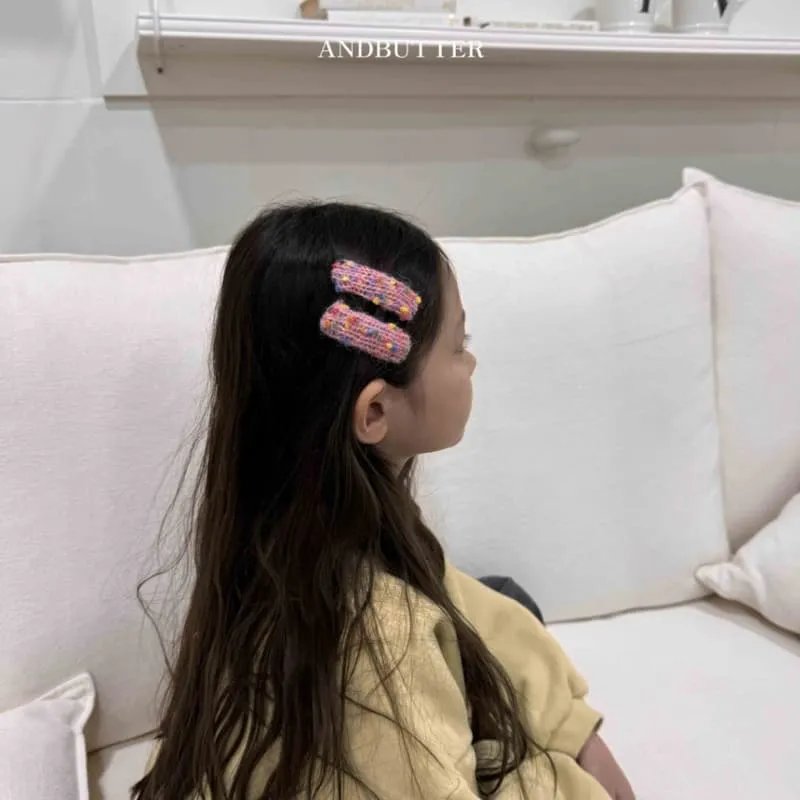 Andbutter - Korean Children Fashion - #prettylittlegirls - Popcorn Knit Hairpin - 3