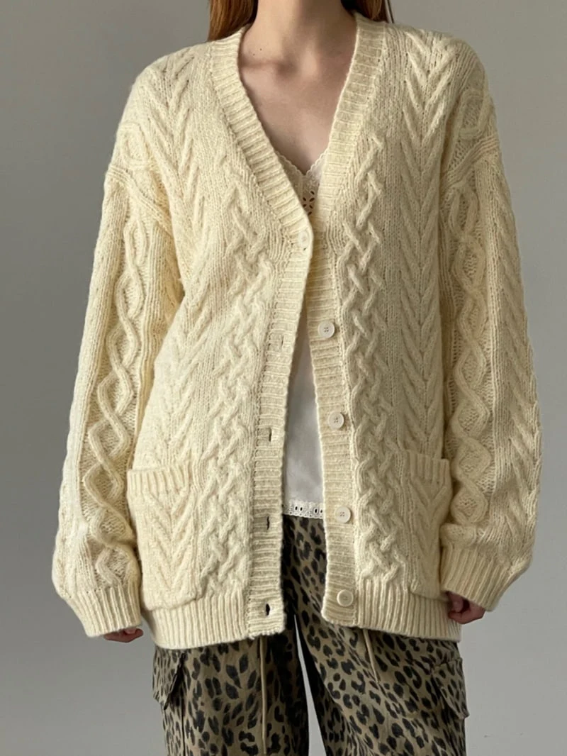 Another Avenue - Korean Women Fashion - #momslook - Wool Twist Boxy Cardigan - 6