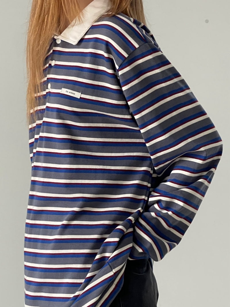 Another Avenue - Korean Women Fashion - #vintagekidsstyle - Honey Stripe Collar Tee - 6