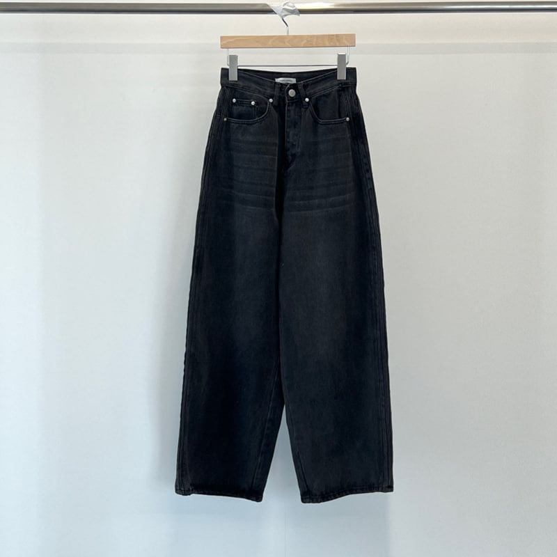 Another Avenue - Korean Women Fashion - #vintagekidsstyle - Two Lines Dark Denim Pants