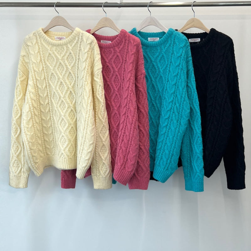 Another Avenue - Korean Women Fashion - #womensfashion - Wool Twist Round Knit Pullover