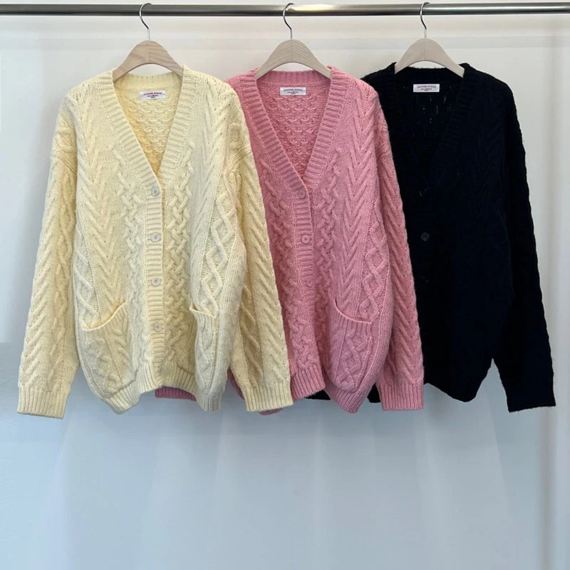 Another Avenue - Korean Women Fashion - #womensfashion - Wool Twist Boxy Cardigan