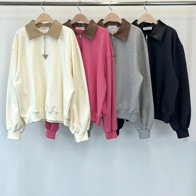 Another Avenue - Korean Women Fashion - #womensfashion - Collar Sweatshirts