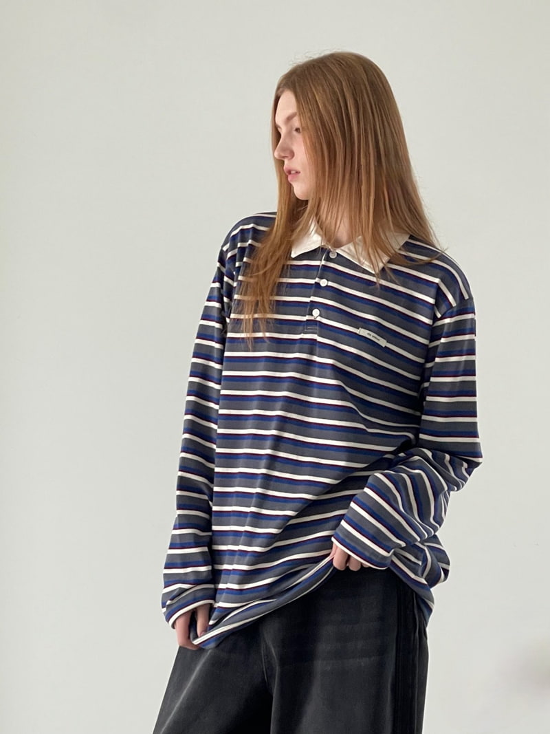 Another Avenue - Korean Women Fashion - #momslook - Honey Stripe Collar Tee - 4