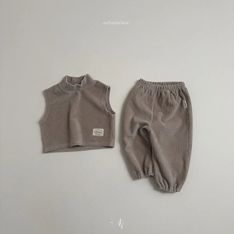 Atomeme - Korean Baby Fashion - #babyboutiqueclothing - Cocoa Ribbed Jogger Pants - 8