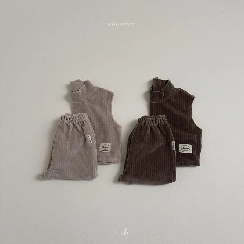 Atomeme - Korean Baby Fashion - #babyfever - Cocoa Ribbed Vest - 7