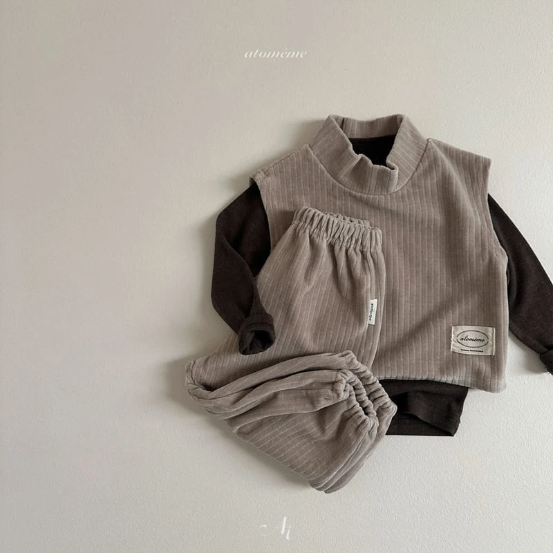 Atomeme - Korean Baby Fashion - #babyoninstagram - Cocoa Ribbed Vest - 10