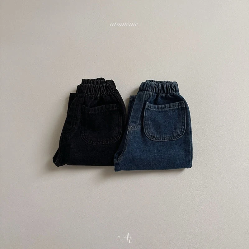 Atomeme - Korean Baby Fashion - #babyoninstagram - Pocket Denim Pants