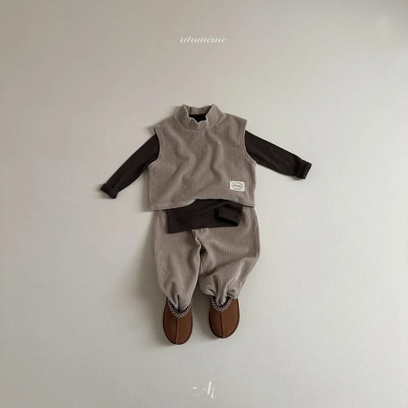 Atomeme - Korean Baby Fashion - #babyootd - Cocoa Ribbed Vest - 11