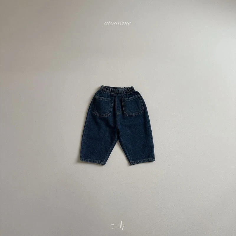 Atomeme - Korean Baby Fashion - #babyoutfit - Pocket Denim Pants - 4