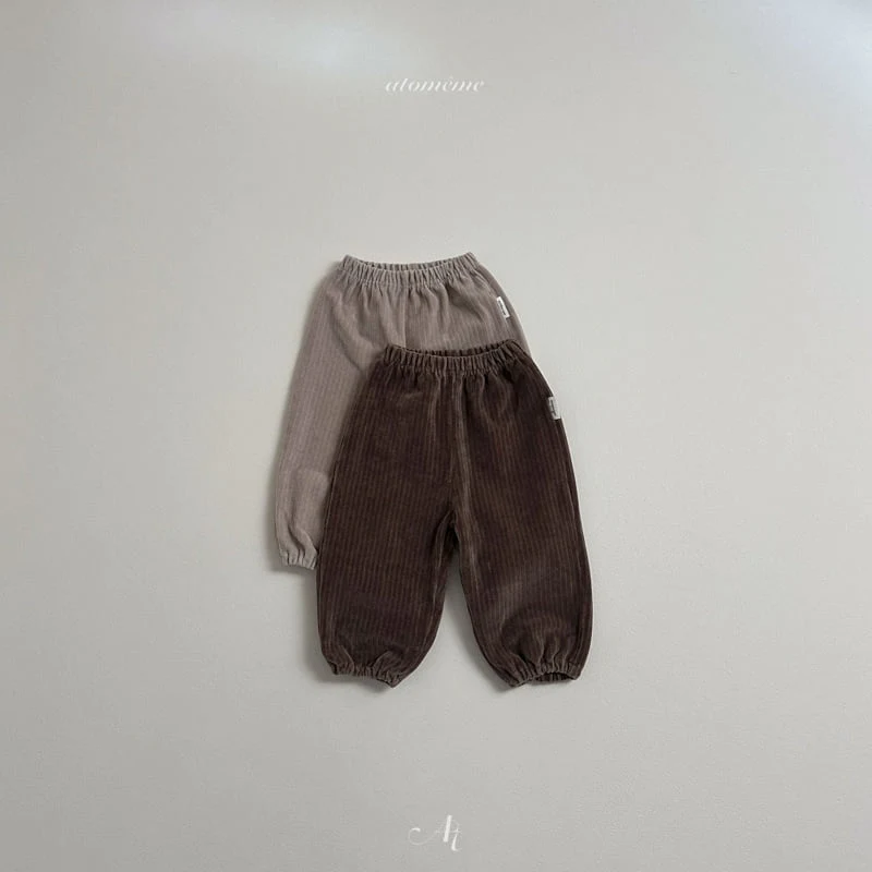 Atomeme - Korean Baby Fashion - #babywear - Cocoa Ribbed Jogger Pants - 3