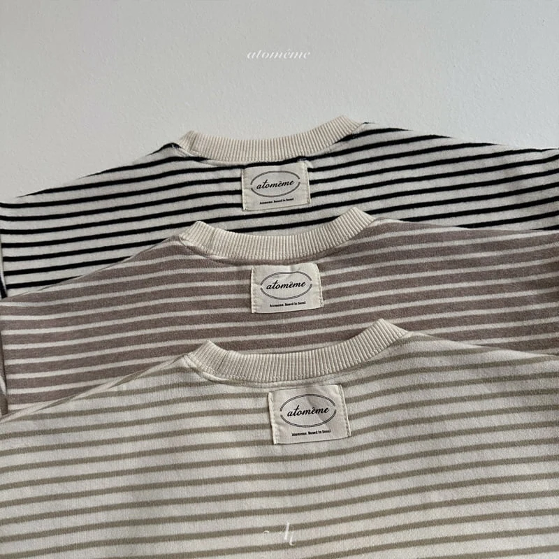 Atomeme - Korean Baby Fashion - #onlinebabyboutique - Striped Sweatshirt - 3