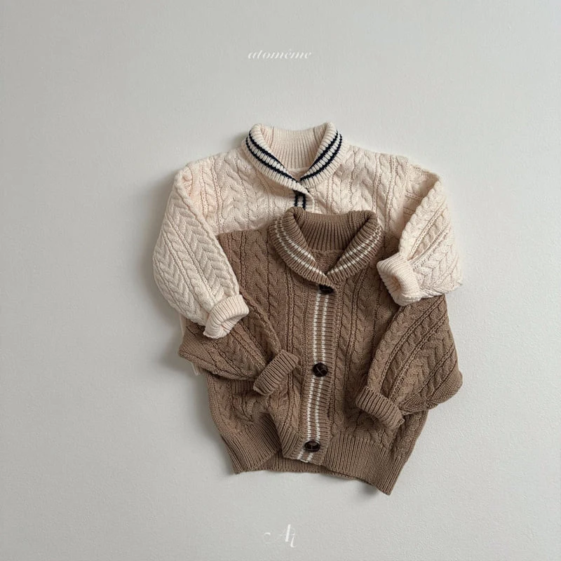 Atomeme - Korean Baby Fashion - #onlinebabyboutique - Cable Knit Cardigan