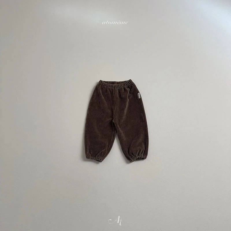 Atomeme - Korean Baby Fashion - #onlinebabyshop - Cocoa Ribbed Jogger Pants - 5