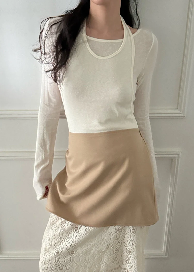 Auver_Fit - Korean Women Fashion - #womensfashion - Velvet Layered Skirt - 2