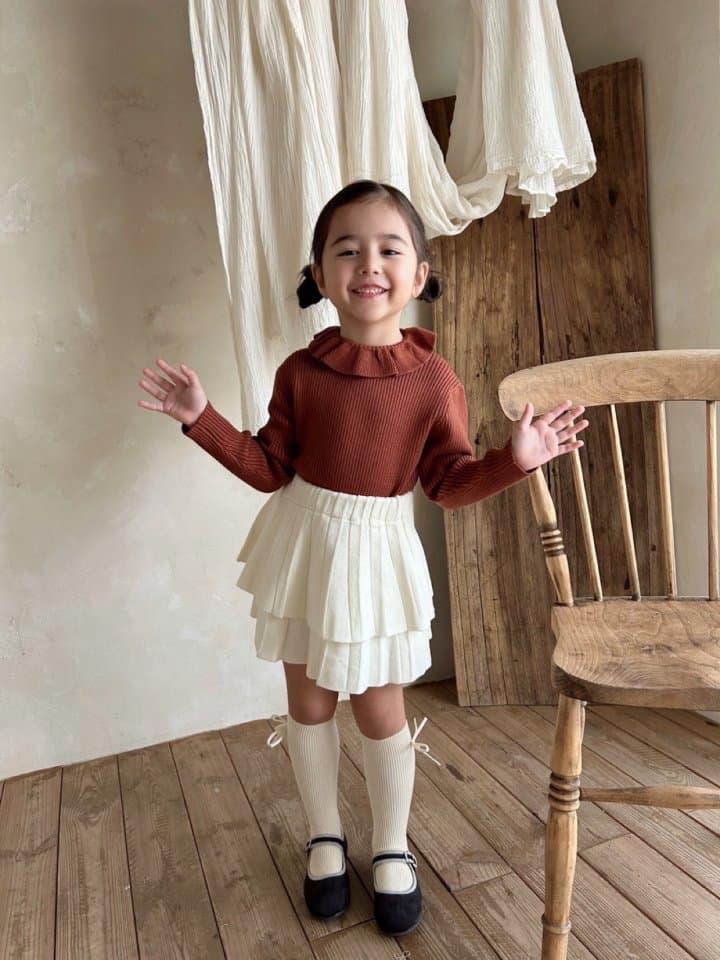 Azalea - Korean Children Fashion - #kidsstore - Knit Cancan Skirt - 6