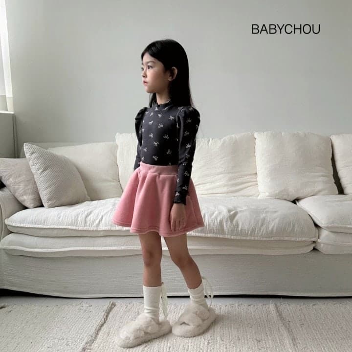 Babychou - Korean Children Fashion - #discoveringself - Puff Ribbon Turtleneck Tee - 9