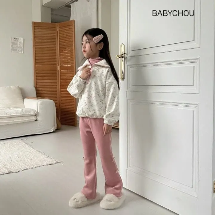 Babychou - Korean Children Fashion - #discoveringself - Mink Ribbon Bootcut Pants - 6