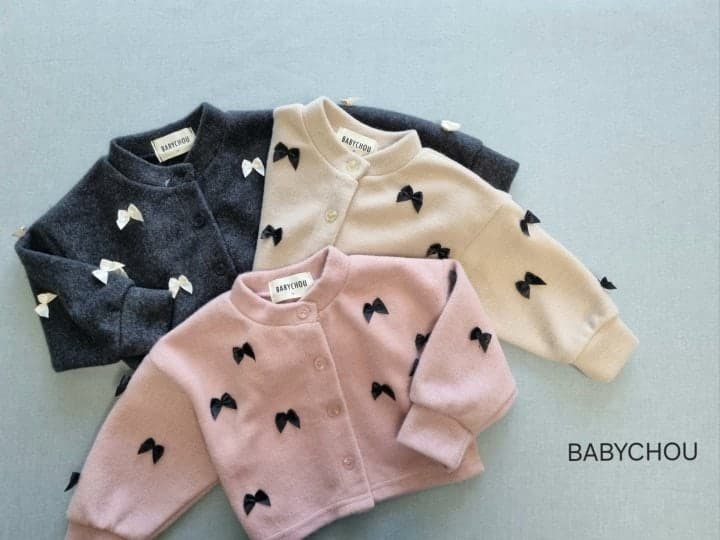 Babychou - Korean Children Fashion - #fashionkids - Hey Ribbon Cardigan