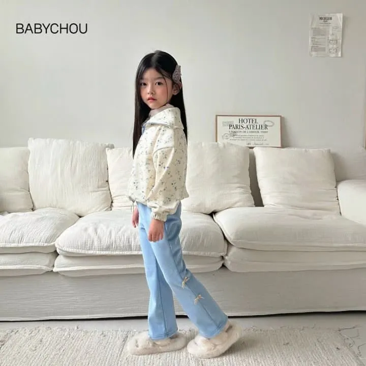 Babychou - Korean Children Fashion - #kidsshorts - Mink Ribbon Bootcut Pants - 8