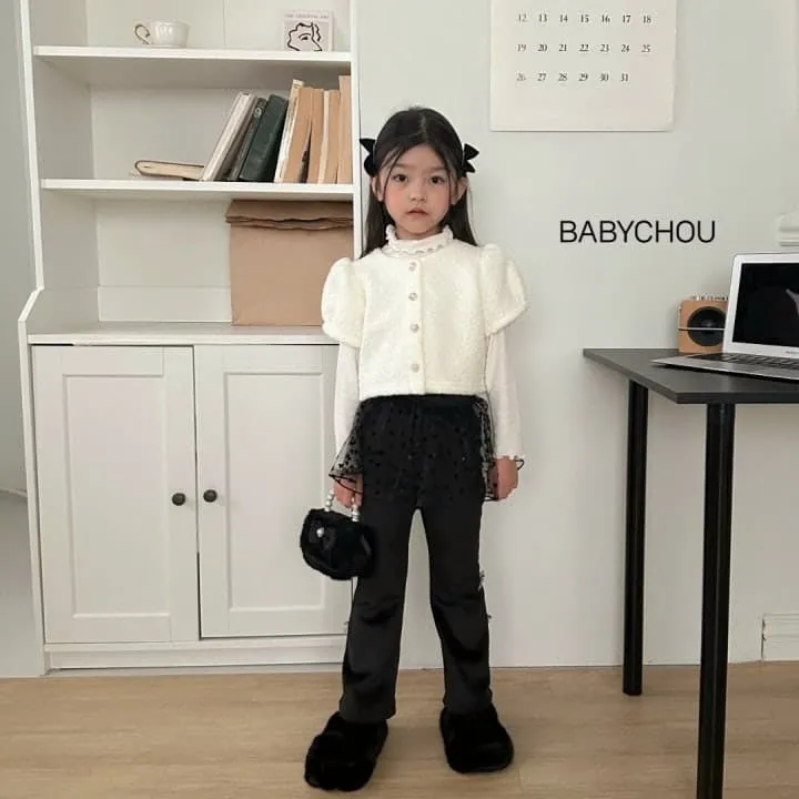 Babychou - Korean Children Fashion - #kidsstore - Mink Ribbon Bootcut Pants - 9