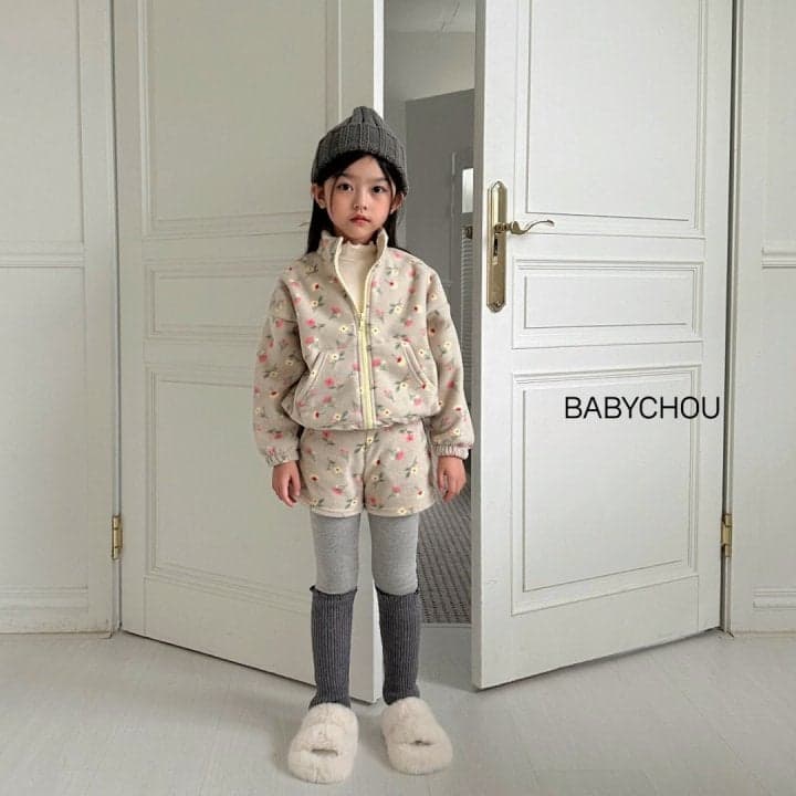 Babychou - Korean Children Fashion - #littlefashionista - Flower Fleece Short Pants - 9