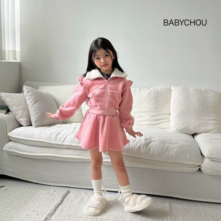 Babychou - Korean Children Fashion - #minifashionista - Lulu Zip-Up Set - 4