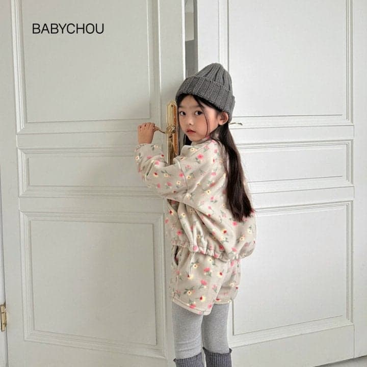 Babychou - Korean Children Fashion - #prettylittlegirls - Flower Fleece Short Pants - 12