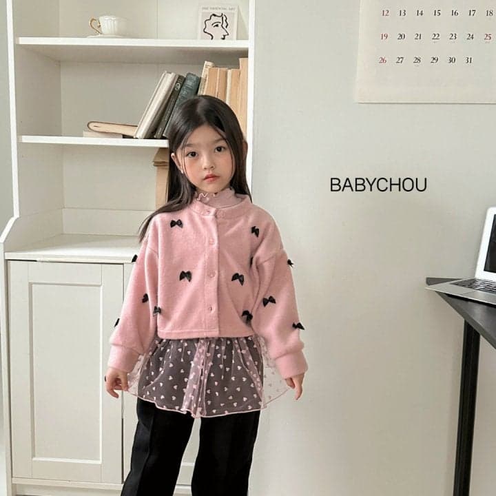 Babychou - Korean Children Fashion - #prettylittlegirls - Hey Ribbon Cardigan - 9