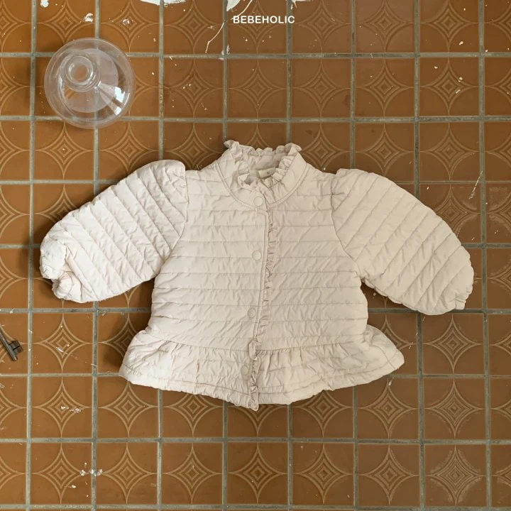 Bebe Holic - Korean Baby Fashion - #babylifestyle - Frill Stripe Quilting Padding Jumper - 9