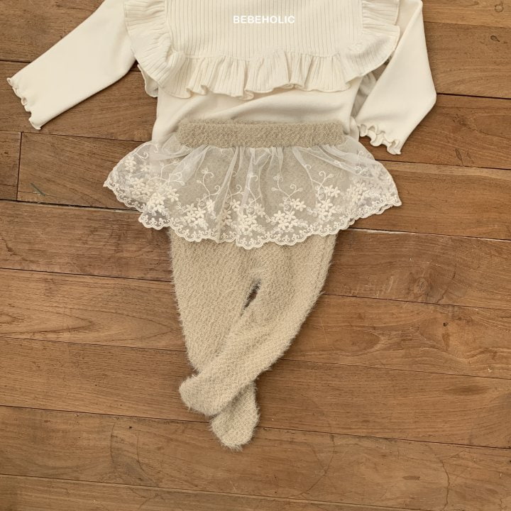 Bebe Holic - Korean Baby Fashion - #babyoutfit - Lace Foot Leggings - 5