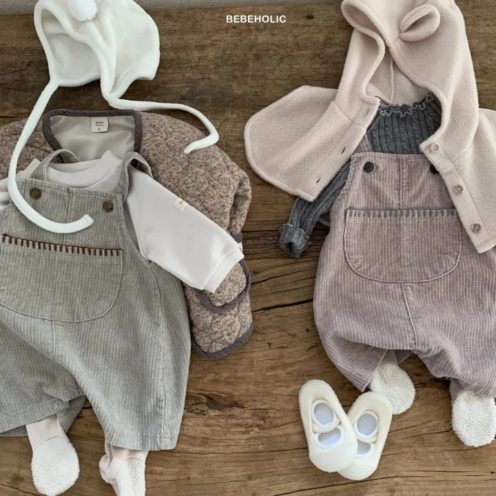 Bebe Holic - Korean Baby Fashion - #onlinebabyshop - Pincoat Pocket Suspender Bodysuit