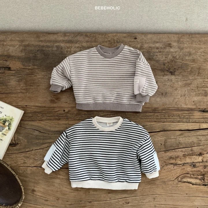 Bebe Holic - Korean Children Fashion - #minifashionista - Stripe Kids Sweatshirts - 7