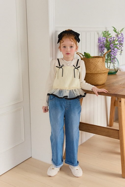 Berry Berry - Korean Children Fashion - #designkidswear - Fleeced Denim Pants