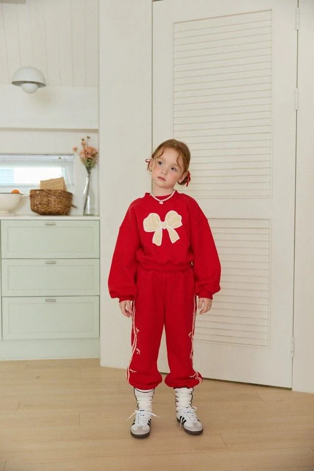 Berry Berry - Korean Children Fashion - #discoveringself - Ribbon Ping Jogger Pants