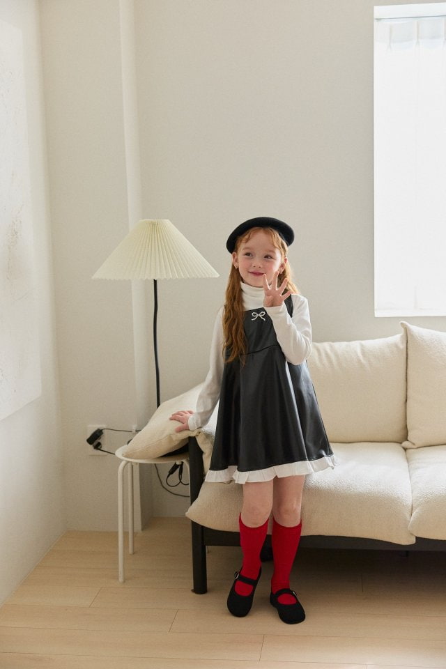 Berry Berry - Korean Children Fashion - #discoveringself - Ribbon Colored One-piece - 3