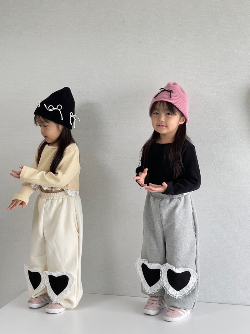 Bobo j - Korean Children Fashion - #childofig - Knee Heart Pants - 6