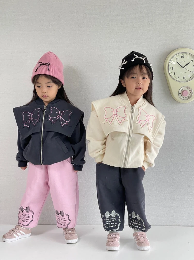 Bobo j - Korean Children Fashion - #littlefashionista - Ribbon Zip-up