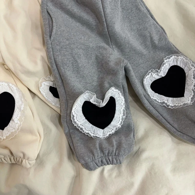 Bobo j - Korean Children Fashion - #minifashionista - Knee Heart Pants