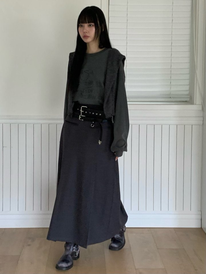 Bricklane - Korean Women Fashion - #momslook - Pintuck Long Skirt - 5